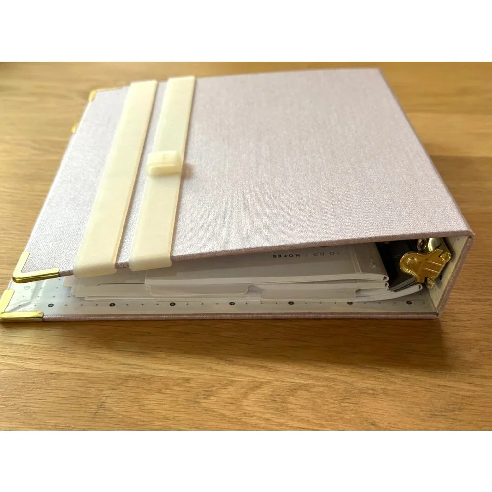 Russell + Hazel Bookcloth Mini 3 Ring Binder + Inserts, Peony